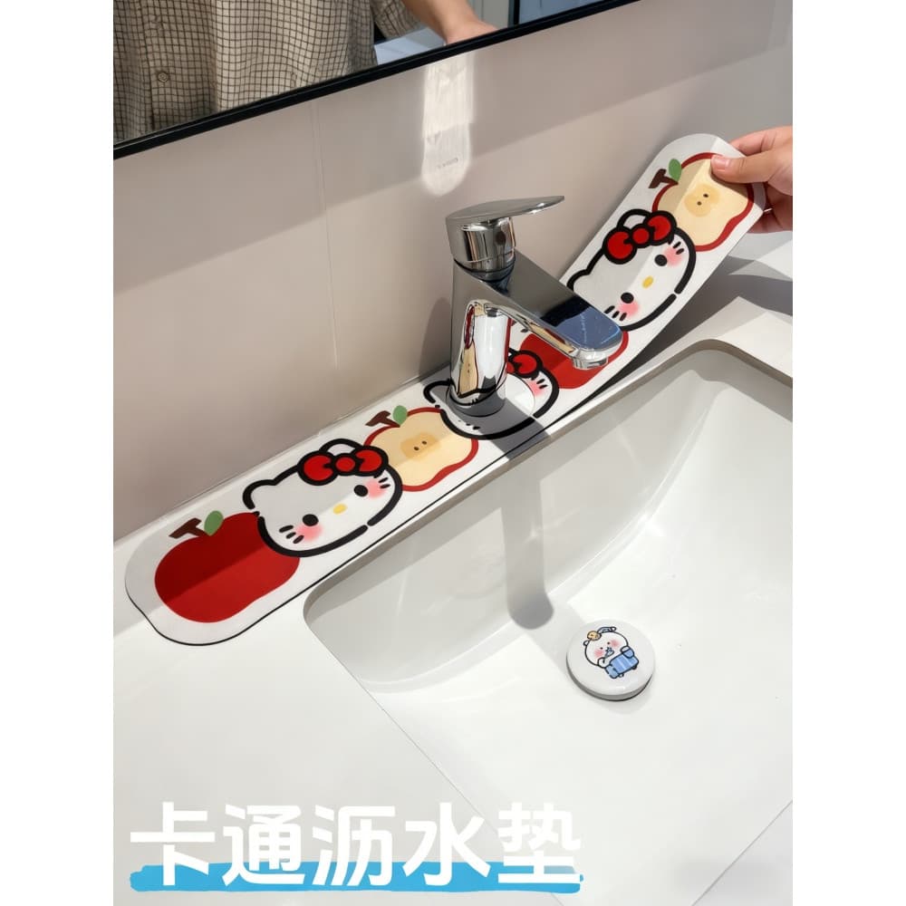 Almofada de drenagem de lavatório de desenho animado, almofada absorvente à prova de respingos de segunda secagem, almof