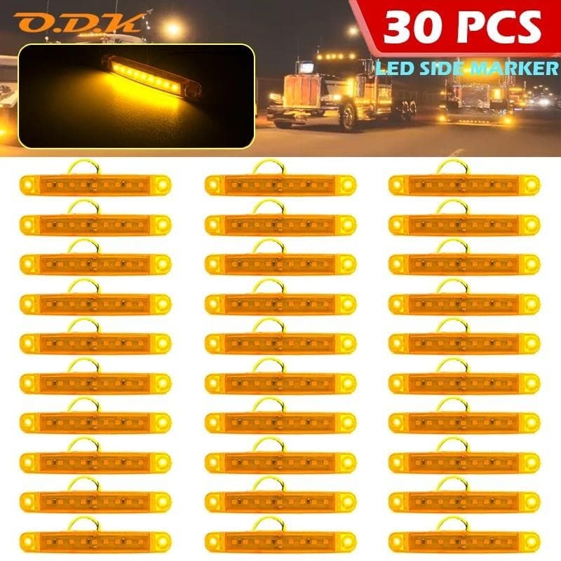 30pcs 12V 24V 9 SMD LED Marcador Lateral Lâmpada Indicadora De Freio Aviso Luz Traseira Folga Carro Ônibus UTE Reboque C