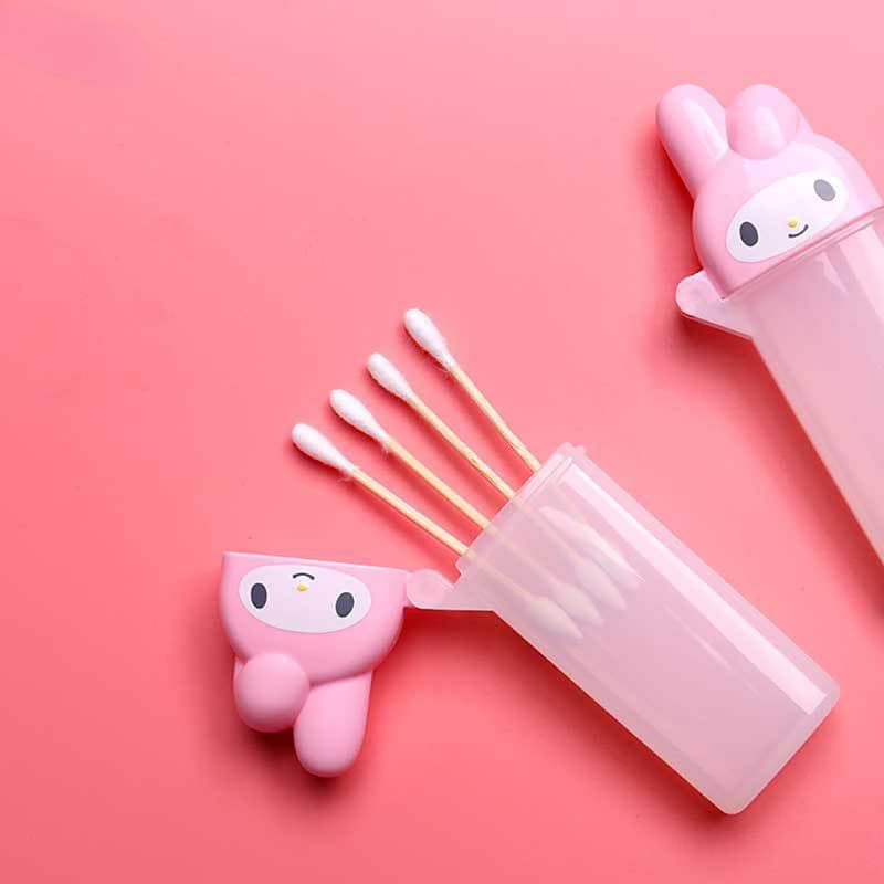 Caixa de Armazenamento para Cotonetes Acessórios de Desenho Animado Fofos Hello Kitty My Melody FAH