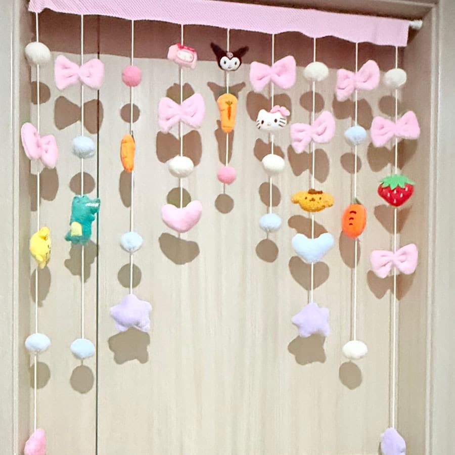 Querida rabanete menina coração quarto porta cortina divisória sala de estar decoração da porta cortina suspensa cortina