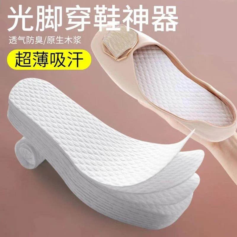 50 pares de palmilhas descartáveis de polpa de madeira, homens, mulheres, absorventes de suor, podem ser sob medida, ver