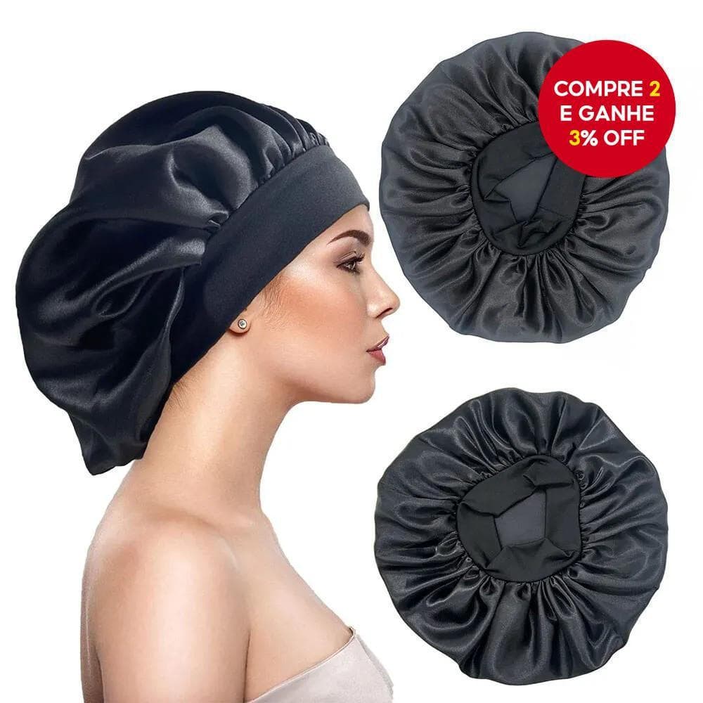 Grande Gorro De Cabelo De Seda Acetinada Com Faixa Larga , Touca De Dormir Para Cuidados Os Cabelos Naturais , Cacheados
