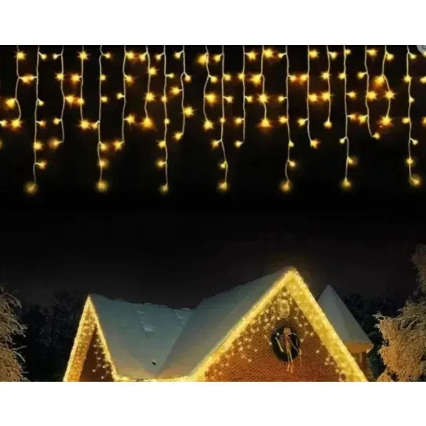 Cascata 400leds 10metros 8funcao Decoração Uso Interno Com Macho Femea Vipilumina