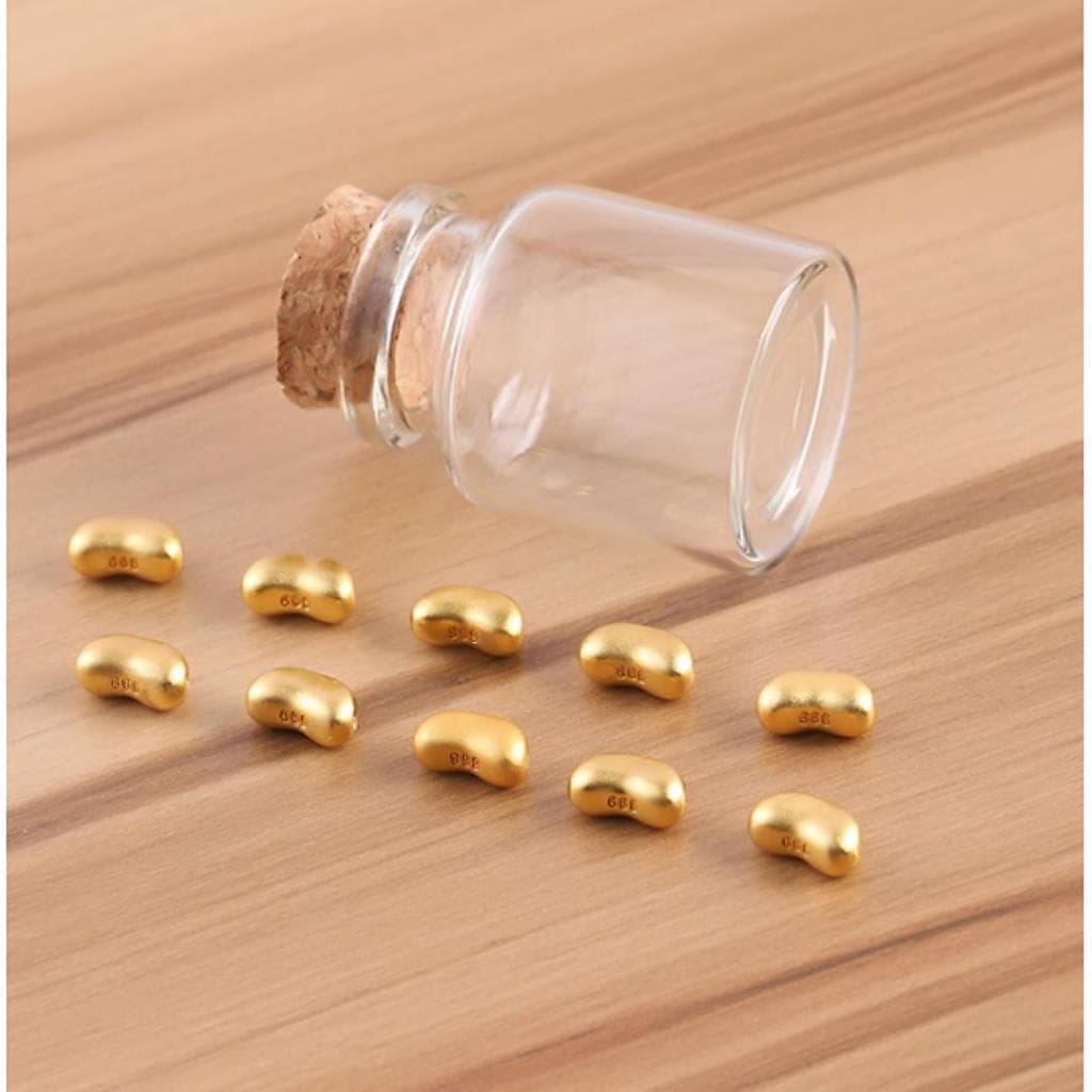 Mini pequena garrafa de vidro garrafa de armazenamento de feijão dourado feijão dourado pequena garrafa vazia feijão dou