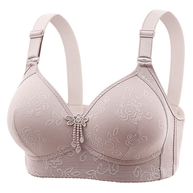 Tamanho grande lindo sutiã traseiro Jacquard respirável sem fio suporte superior reunindo roupa interior feminina