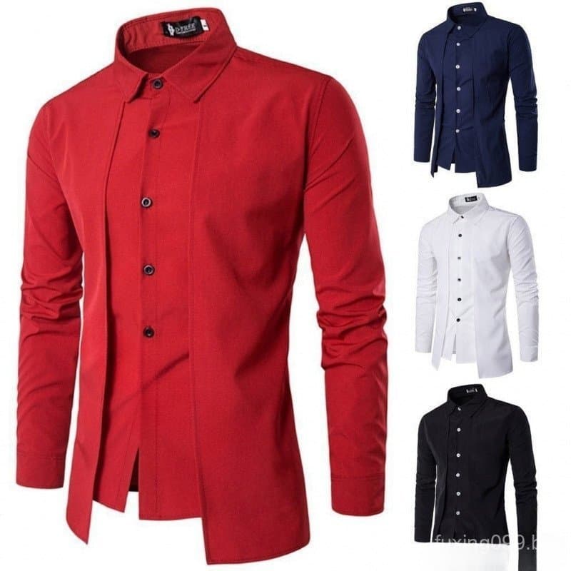 Moda Masculina Camisa de Manga Longa/Placket Duplo/Design Exclusivo