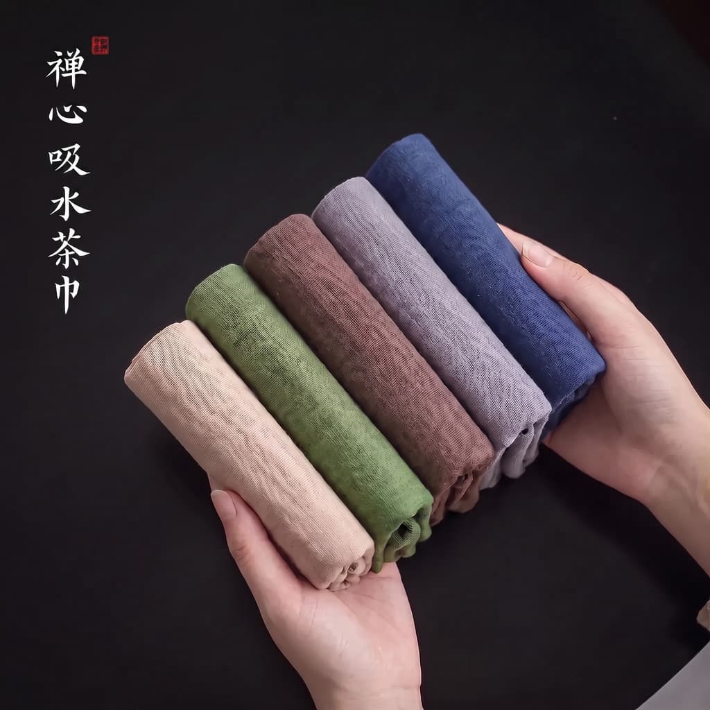 Toalha de chá cerimônia de chá Zen toalha conjunto de chá pano de chá absorvente mesa de chá de algodão levantando pote