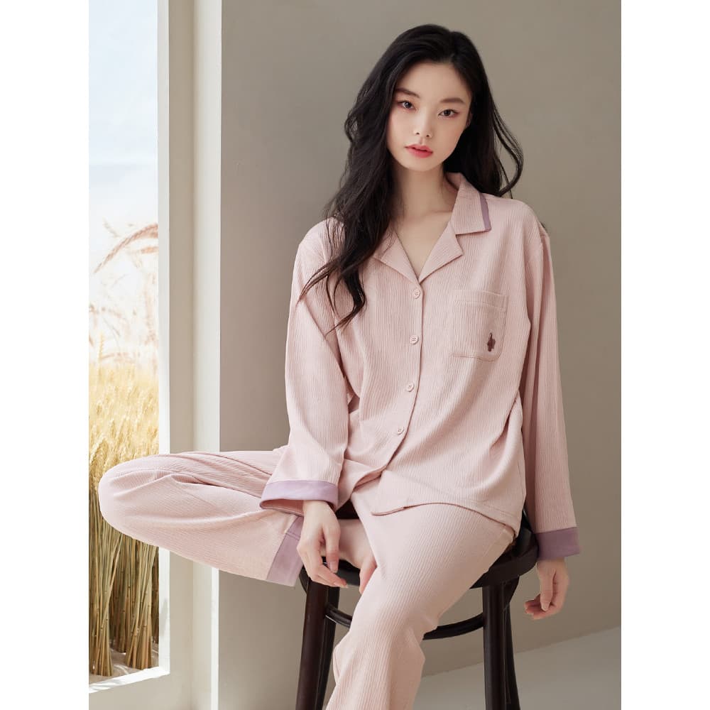 Pijamas femininos primavera outono estilo puro algodão de manga comprida feminino outono 2026 novo estilo feminino outon