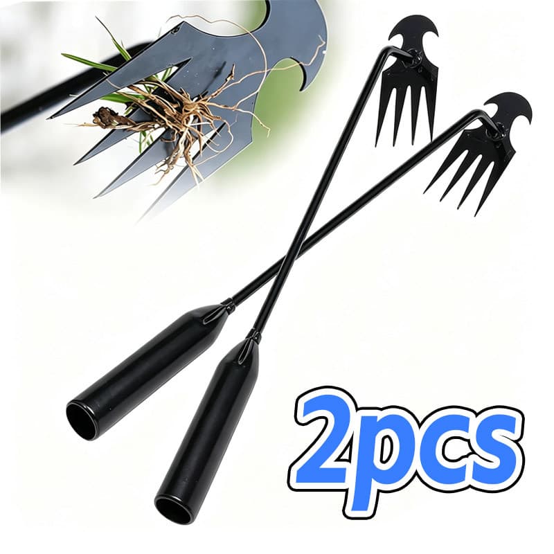 1/2 Pcs Artefato De Capina Multifuncional Extrator De Ervas Daninhas De 4 Dentes Enxada Jardinagem Ferramenta Agrícola