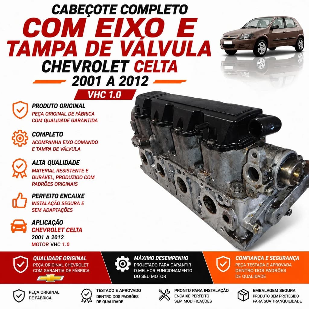 Cabeçote Completo VHC Chevrolet Celta 2001 2012