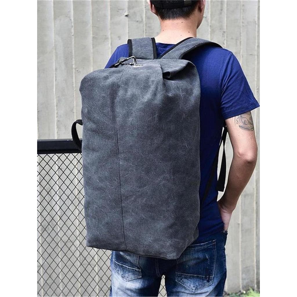 Mochila masculina balde de lona montanhismo viagem ao ar livre esportes multifuncional saco de bagagem de grande capacid