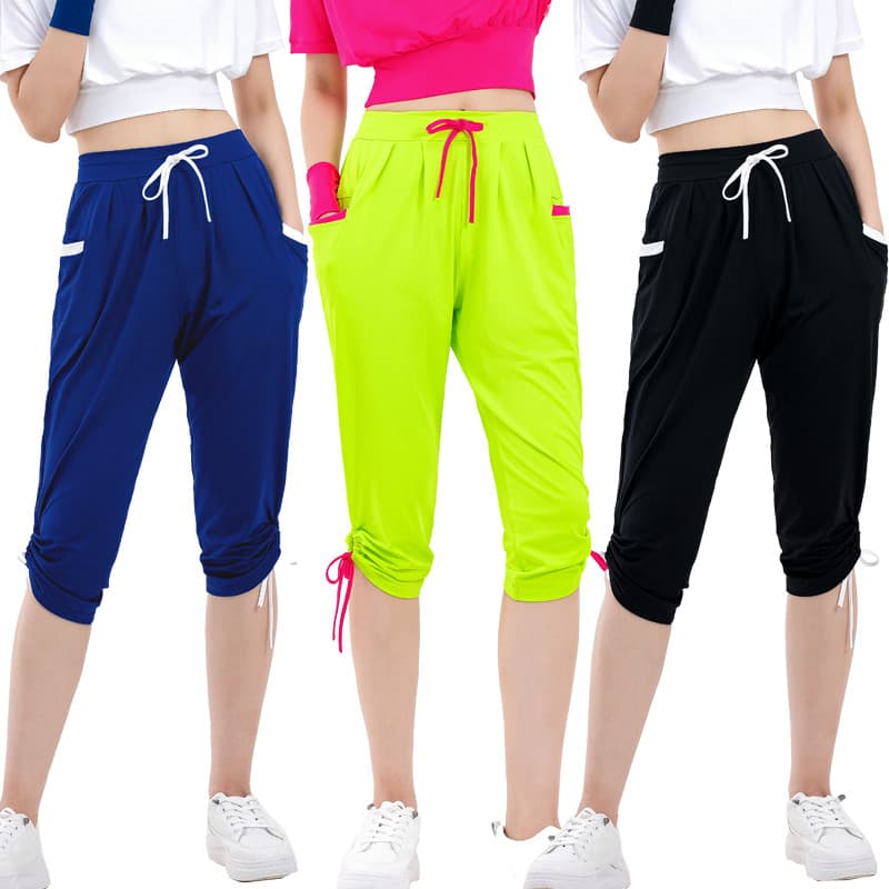 Hazhou dança quadrada Fitness Yoga roupas dança estética Bottoms competição multicolorido feminino solto de secagem rápi