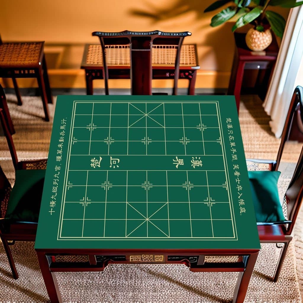 Tapete de mesa para xadrez estilo chinês, espesso e antirruído, toalha de mesa quadrada, antiderrapante, lavável, para s