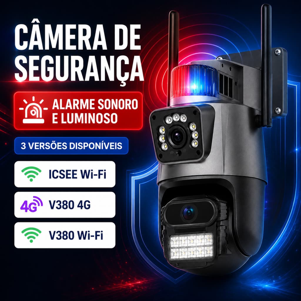Outdoor Security Camera Dual Lens 4k 6mp Police Siren, with police siren