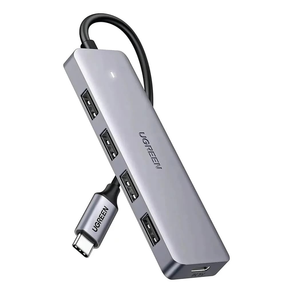 Hub USB Tipo C Ugreen CM219 4 Portas USB-A 3.0 + Conexão USB-C | 5Gbps SuperSpeed Slim | Original Lacrado de Fábrica