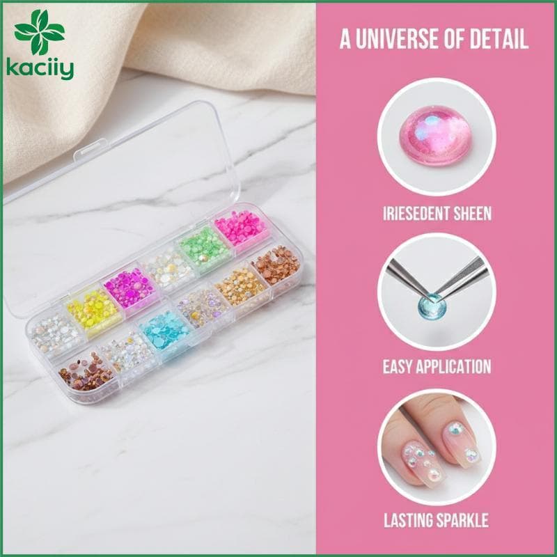 KC 4 Grade De Strass De Cristal Contas De Sereia Flatba Kit De Decoração De Nail Art Para Artistas De Salão De Beleza