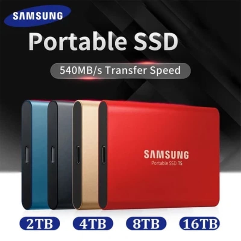 Samsung SSD Portátil 2TB 4TB 8TB 16TB 30TB 60TB 128TB Unidade De Estado Sólido Externa USB 3.1 Disco Rígido Externo HD