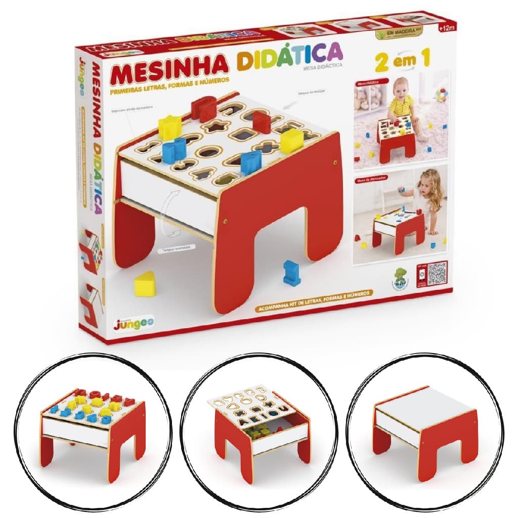 Mesa de Atividades infantil 2 em 1 com Blocos de Encaixar