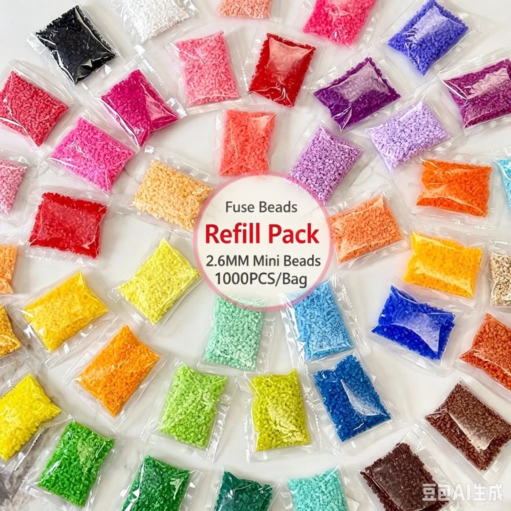 1000 Peças/Saco de Pérolas Hama de 2,6mm para Artesanato Divertido Infantil, DIY, Pérolas Fusíveis Perler, Inteligência