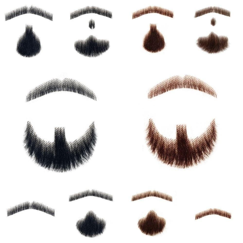 Barba De Cabelo Humano  , Falsa De Maquiagem Invisível Artesanal , Bigode Falso Realista Real