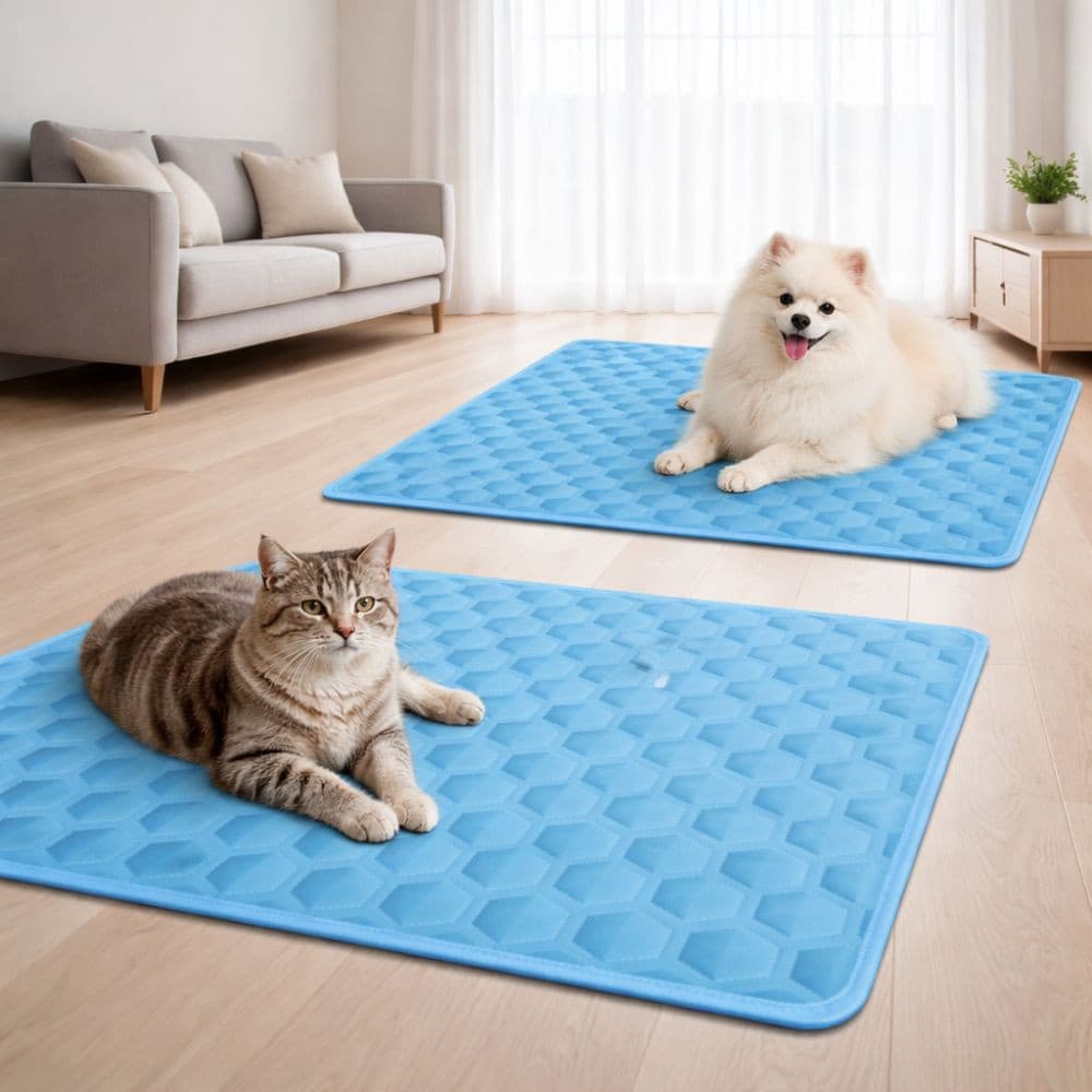SHGIRLRL Tapete De Resfriamento Para Cães De Verão , Respirável E Confortável Em Forma De Gato , Cobertor De Seda Gelada