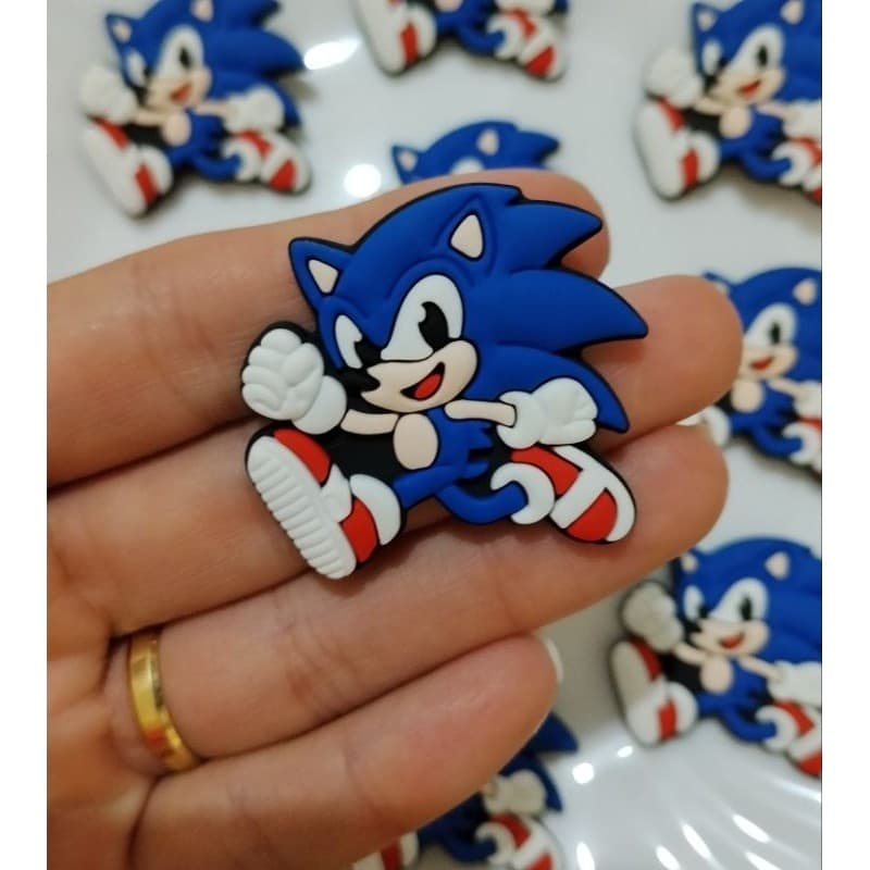 Aplique Emborrachado Sonic Correndo 10 unidades