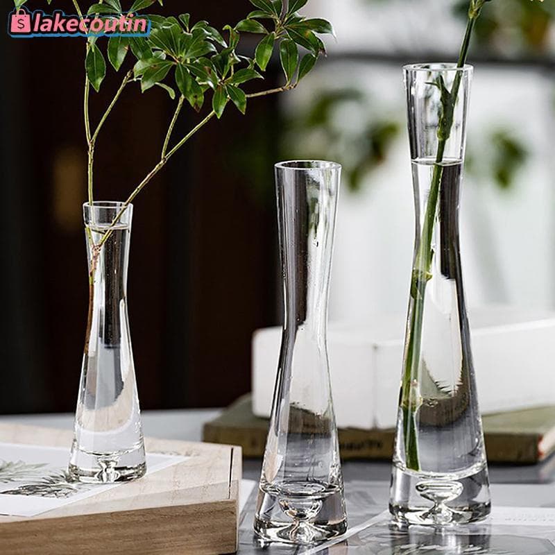 la Vaso De Flores De Vidro Transparente Pequeno Hidroponia Planta Flor Terrário Mesa Do Quarto Luxo Decoração Para Casa
