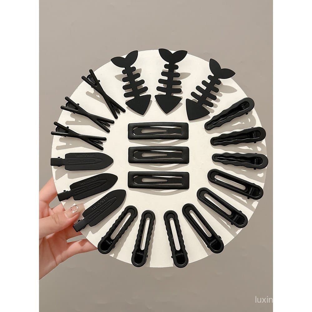 2025 novo estilo de cabelo quebrado preto grampo de cabelo feminino testa clipe lateral franja clipe Hairpin Duckbill cl