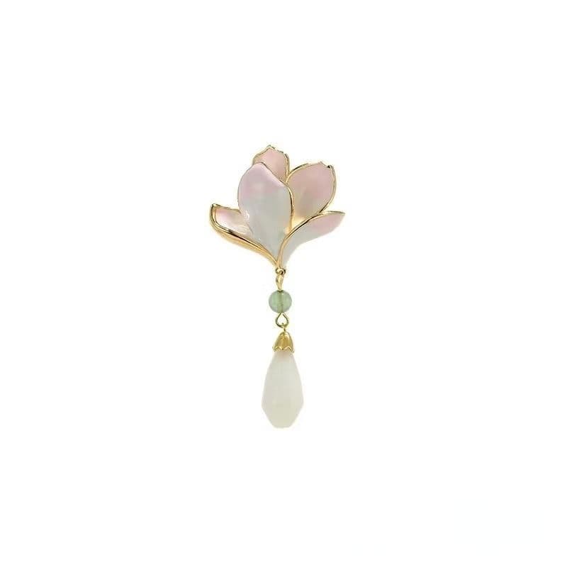 Antigo estilo chinês broche magnólia flor fluxo estilo chinês High-End requintado Corsage elegante pino Cheongsam Hanfu