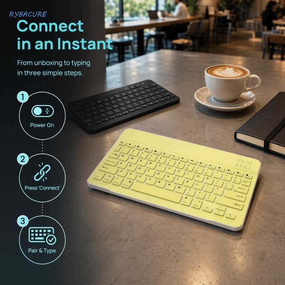 Mini Teclado , Bluetooth Super Fino De 10 Polegadas Recarregável Sem Fio De Tamanho Para Uso Doméstico