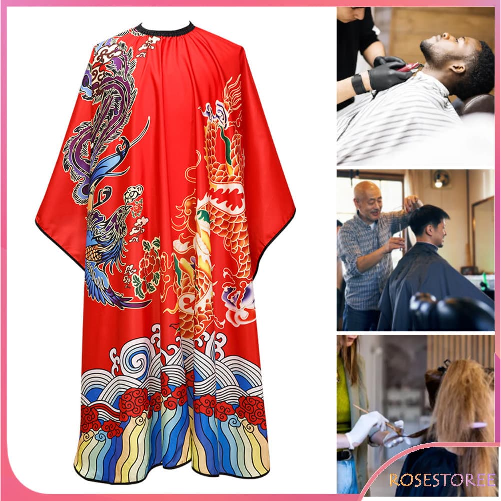 Rosestoree Capa de corte de cabelo estilo chinês, à prova d\'água, resistente a óleo, corte de cabelo de salão com
