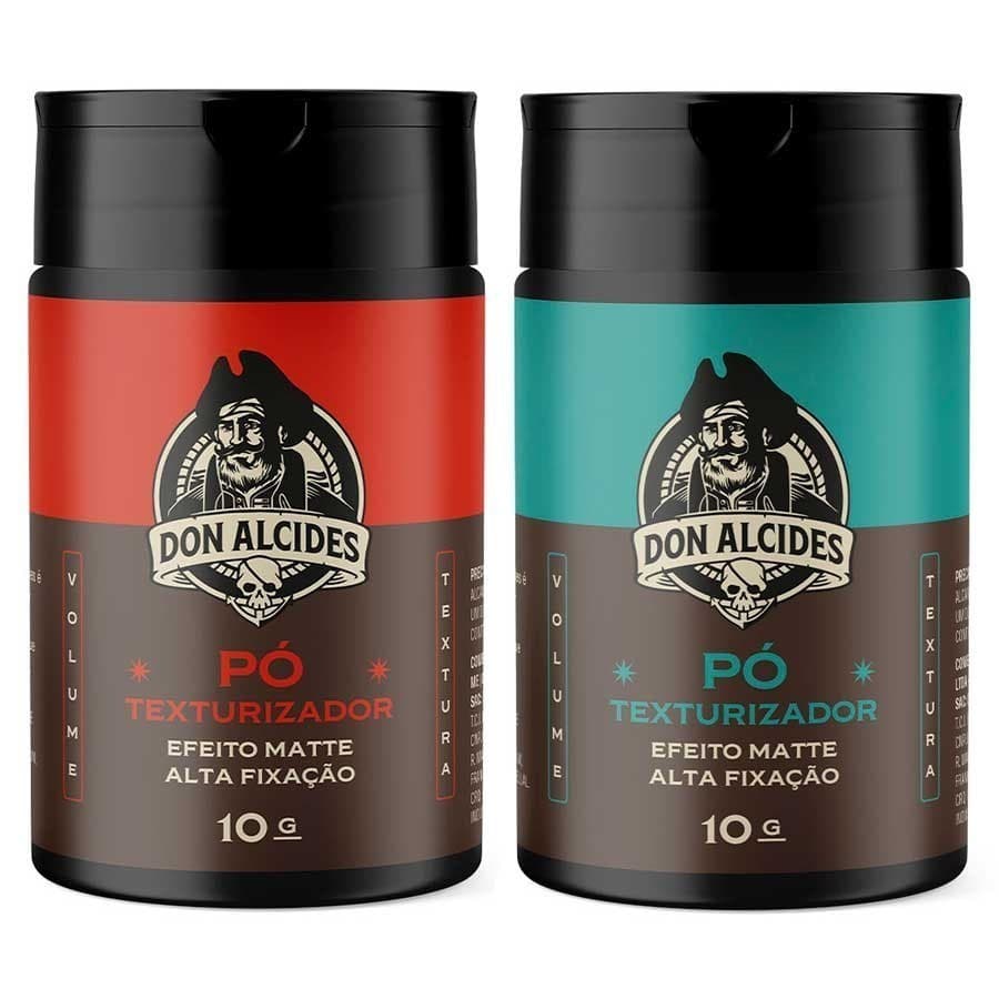 Kit 2x Pó Modelador Para Cabelo Barba Negra E Calico Jack Don Alcides 10g