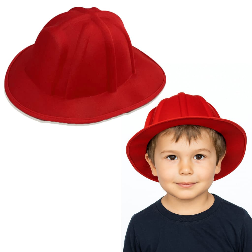 Chapéu de Bombeiro Vermelho Adulto e Infantil para Fantasias Cosplay