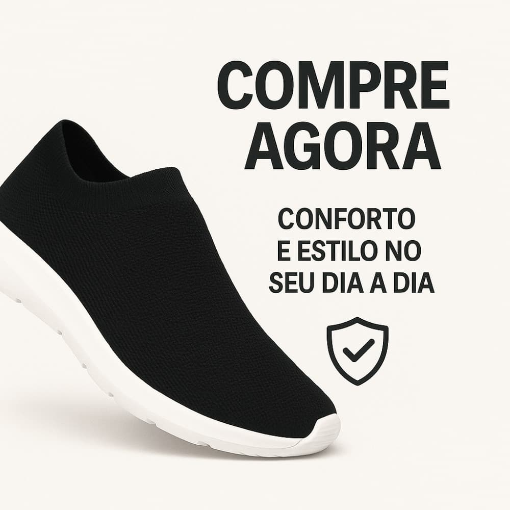 Tênis Meia Feminino Confortável Calce Fácil Slip On Leve e Flexível Ideal para Academia e Caminhada