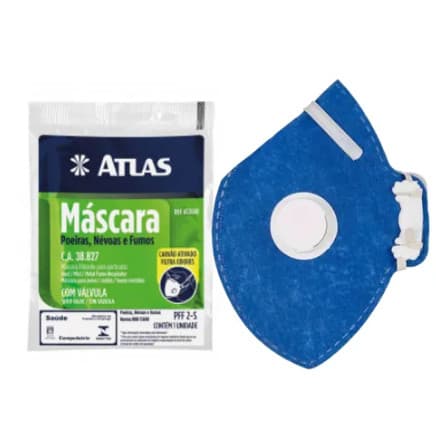 Máscara de feltro PFF1 com válvula Atlas - Envio Imediato