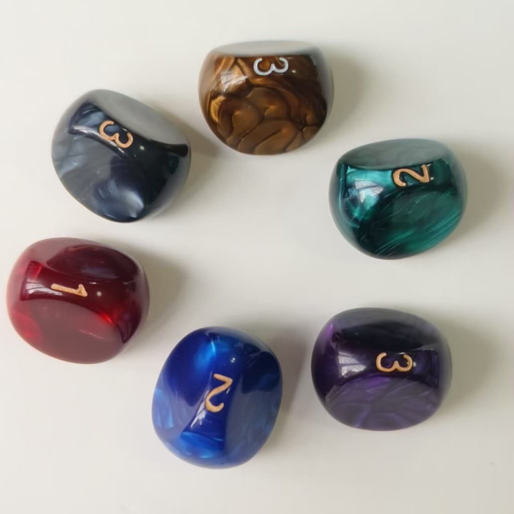 Conjunto De Dados D3 Translúcidos Coloridos – De Três Lados Para Jogos De Mesa E RPG