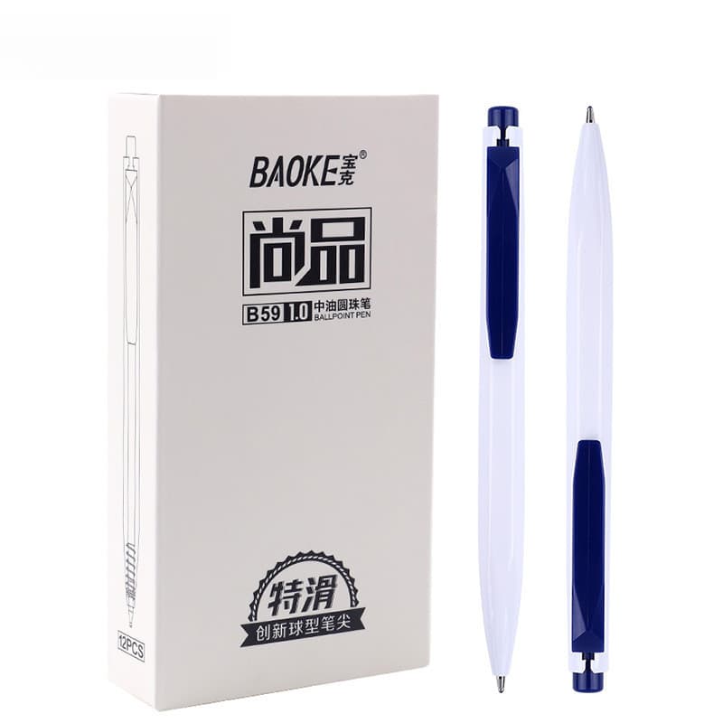 [12PCS] Caneta esferográfica Bork B59 1.0mm Caneta de óleo média escorregadia especial para estudantes de escritório
