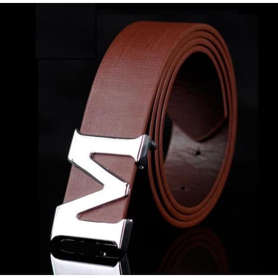 Cinto De Couro Para Masculino Carta M Fivela De Placa PU Cintos De Jeans