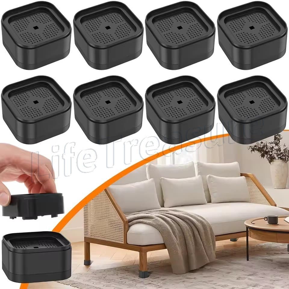 4-16pcs Risers De Móveis-Elevadores De Cama Resistentes Empilháveis Ajustáveis-Blocos De Elevação Quadrada Almofada De P