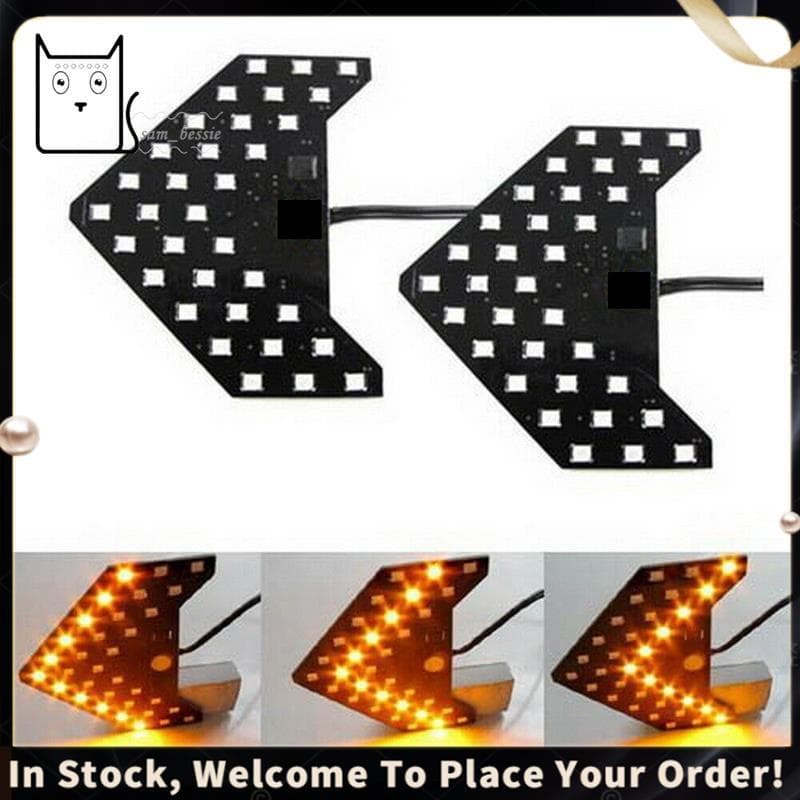2 Unidades Âmbar Amarelo 33-SMD Setas LED Sequenciais Para Luzes De Sinalização Do Espelho Lateral Carro