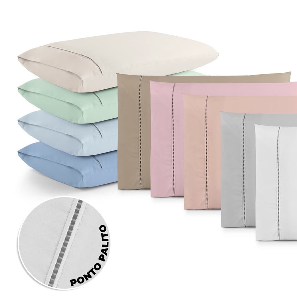 Kit 2 Fronhas ( 1 PAR ) Percal 200  Fios Ponto Palito 70x50cm 100%ALGODÃO