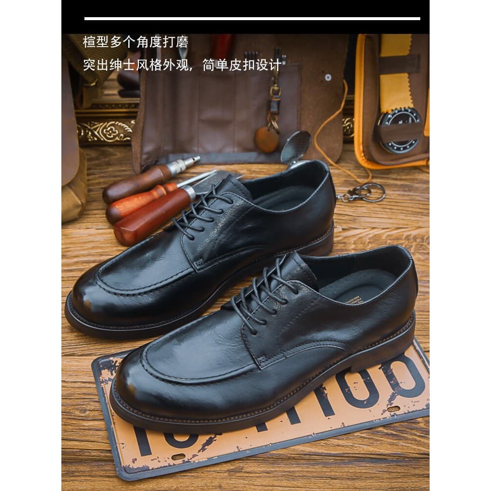2026 primavera novo estilo rendas negócios sapatos de couro casuais masculino versão coreana couro genuíno na moda estil