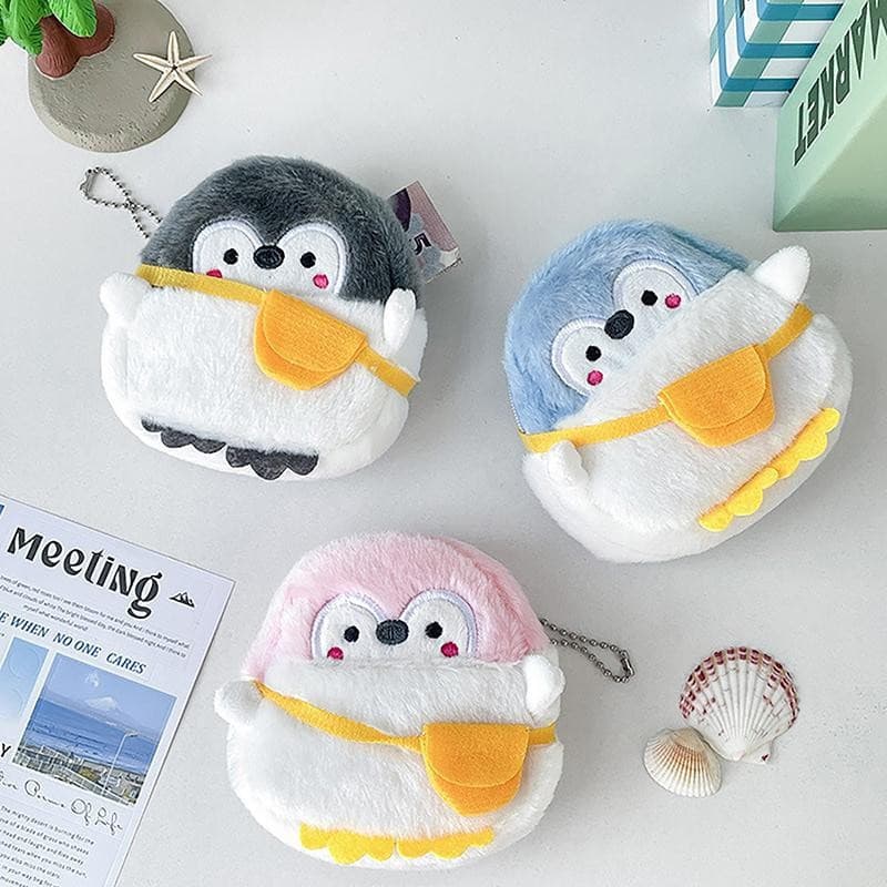 [largeloohg] Bolsa De Moedas De Pinguim Pequeno Fofo Mini Desenho Animado Linda Linha De Dados Simplicidade Acessórios D