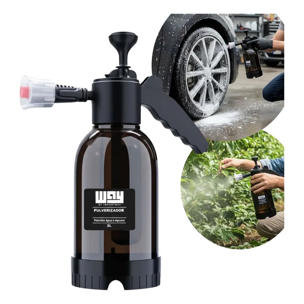 Pulverizador Manual 2 Litros Para Lava Car Estética Automotiva Jardim Horta e Aplicação de Espuma