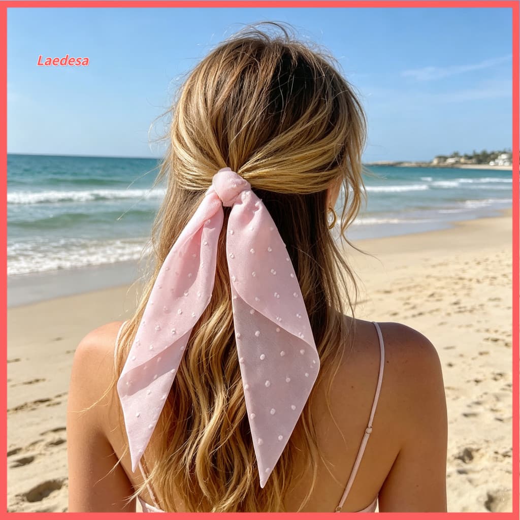 Yarn Hair Tie Durable Elastic High Elasticity with Bow Ribbon Design – Lightweight Ponytail Holder Versatile Accessory