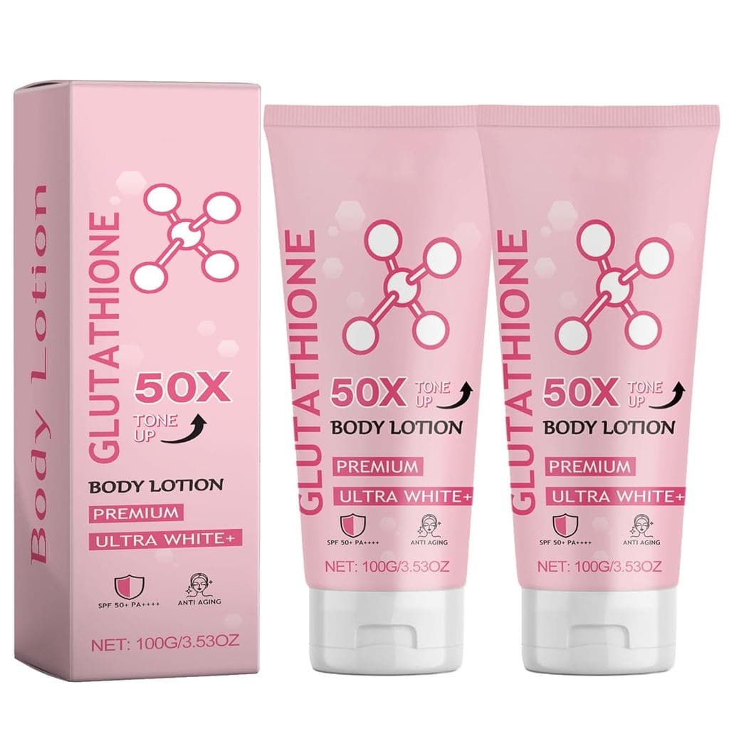 2PCS Loção Corporal Tonificante com Glutationa 50x, Creme Corporal com Glutationa, Loção Hidratante e Suavizante para Mu