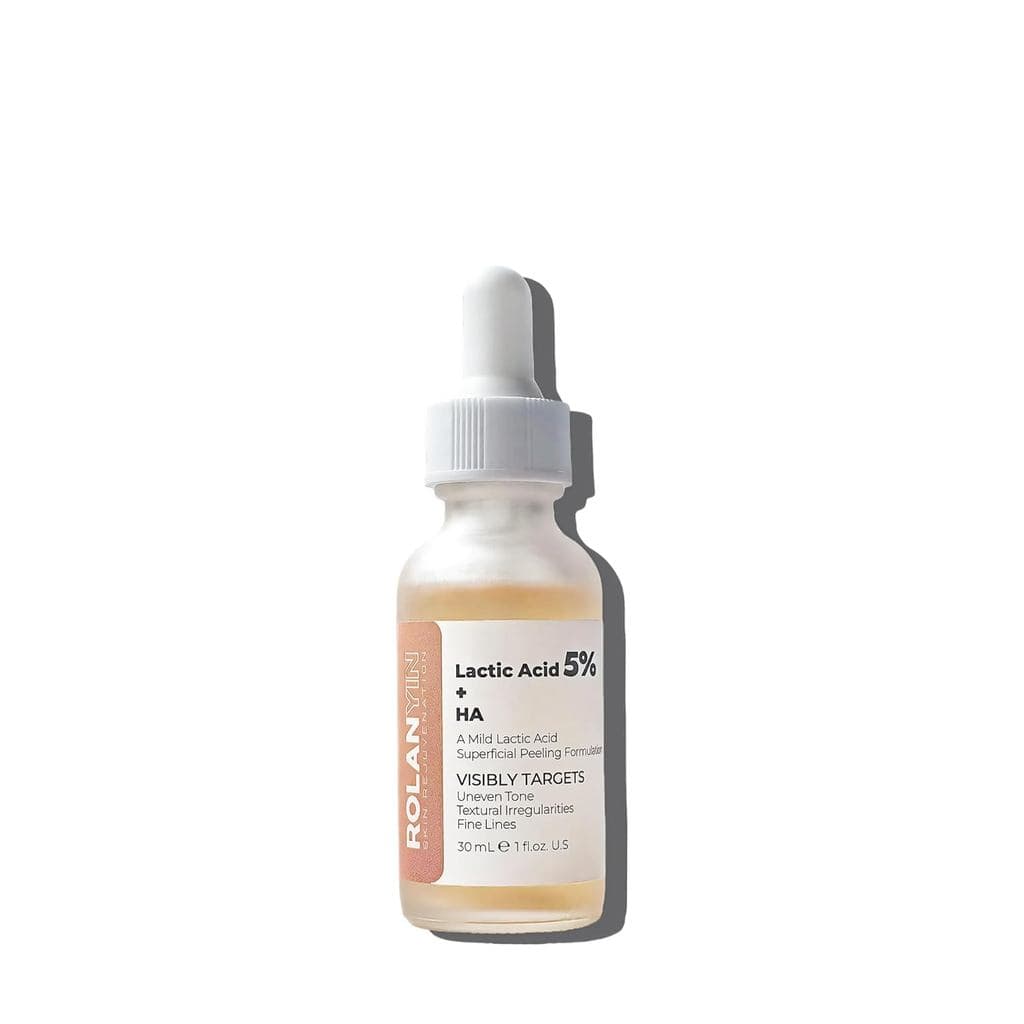 Sérum Facial ROLANYIN Ácido Lático 5% + HA para Esfoliação, Hidratação Profunda e Suavização da Textura da Pele, Nutriti