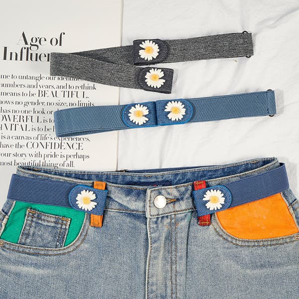 | cinto masculino plus size | ✪Cinto Jeans cintura estreita senhoras elástico invisível cinto margarida All-Match ins se