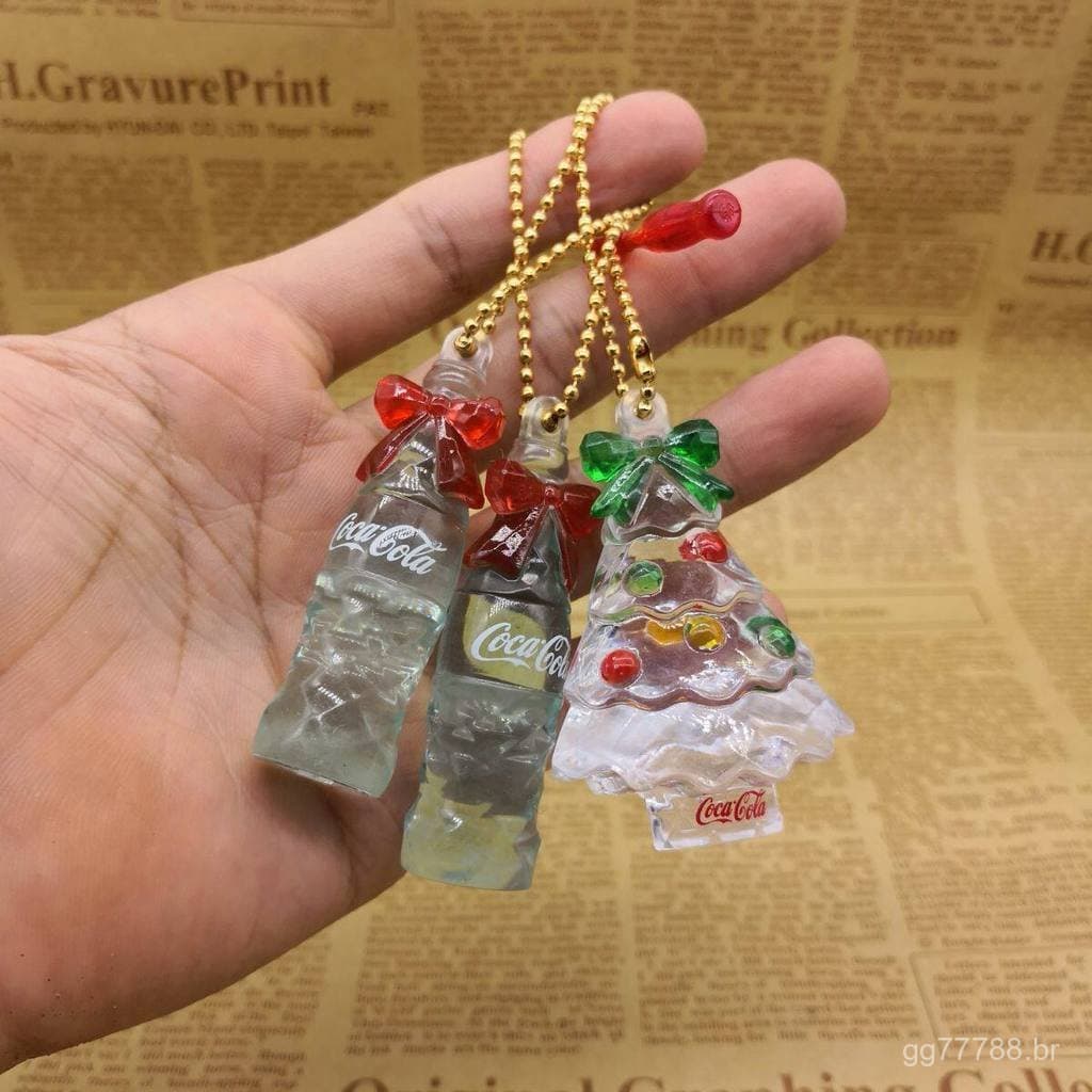 Produtos populares: Enfeite de árvore de Natal da Coca-Cola, garrafa de cola translúcida, brinquedo decorativo pendurado