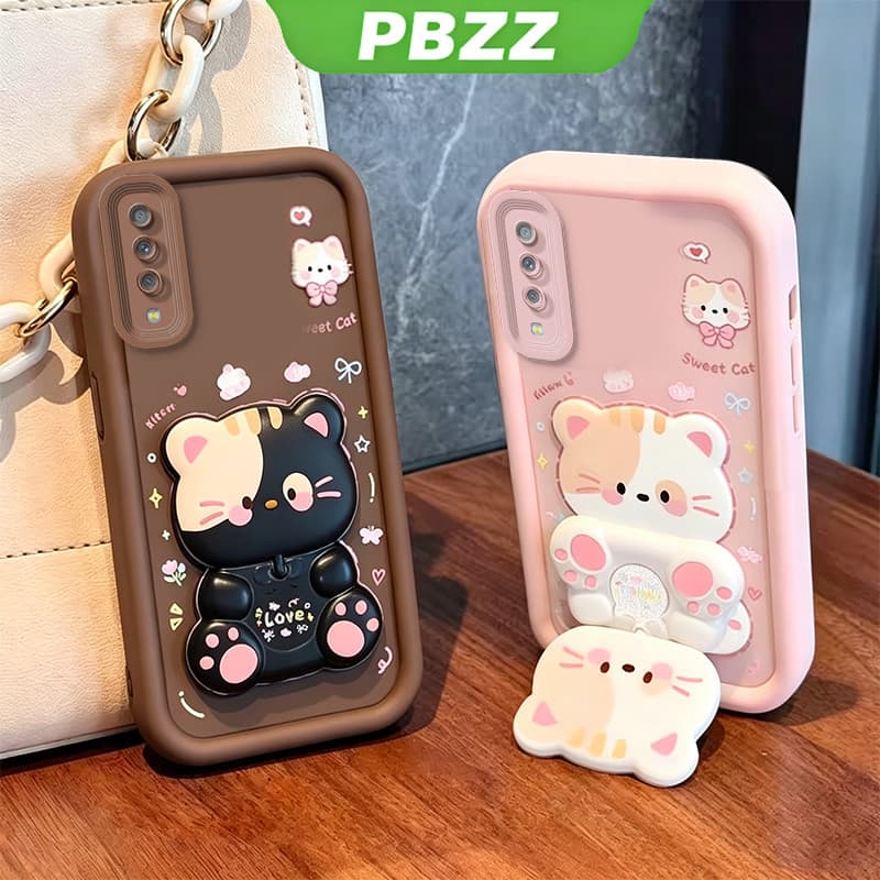 Capa Para SAMSUNG A7 2018 A50 A70 A50S A30S Caixa capinha normal Suporte de gatinho fofo feminina JTXMMZJ1